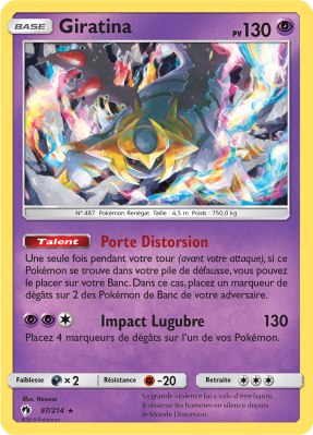 Carte Pokémon Giratina 97/214 Holographique Tonnerre Perdu