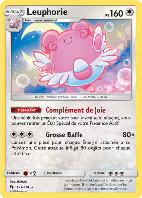 Carte Pokémon Leuphorie 153/214 Holographique Tonnerre Perdu