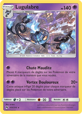 Carte Pokémon Lugulabre 103/214 Holographique Tonnerre Perdu