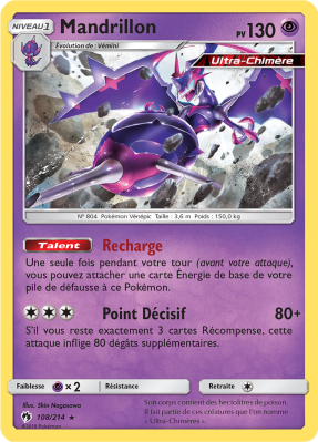Carte Pokémon Mandrillon 108/214 Holographique Tonnerre Perdu