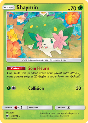 Carte Pokémon Shaymin 33/214 Holographique Tonnerre Perdu