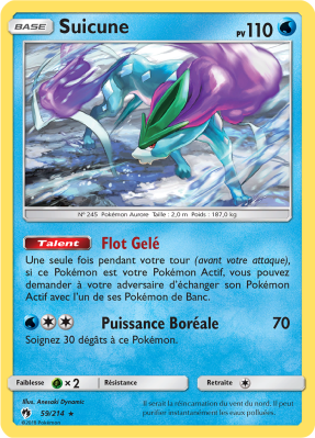 Carte Pokémon Suicune 59/214 Holographique Tonnerre Perdu