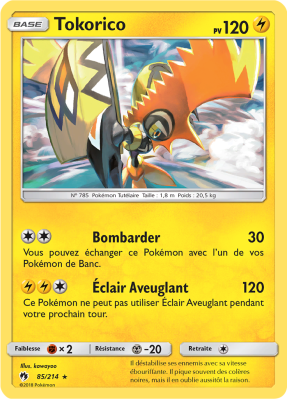 Carte Pokémon Tokorico 85/214 Holographique Tonnerre Perdu
