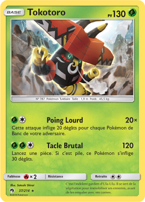 Carte Pokémon Tokotoro 37/214 Holographique Tonnerre Perdu