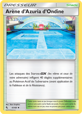 Carte Pokémon Arène d'Azuria d'Ondine 61/68 Peu commune Destinées Occultes