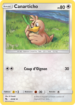 Carte Pokémon Canarticho 45/68 Peu commune Destinées Occultes