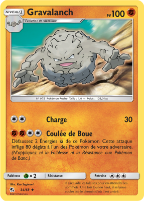 Carte Pokémon Gravalanch 34/68 Peu commune Destinées Occultes