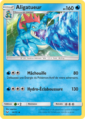 Carte Pokémon Aligatueur 20/73 Peu commune Légendes Brillantes