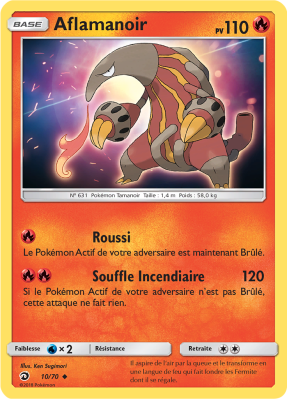 Carte Pokémon Aflamanoir 10/70 Peu commune Majesté des Dragons