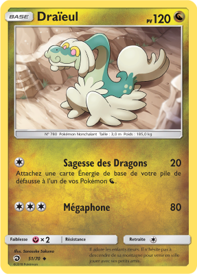 Carte Pokémon Draïeul 51/70 Peu commune Majesté des Dragons
