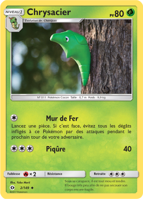 Carte Pokémon Chrysacier 2/149 Peu commune Soleil et Lune (JCC)