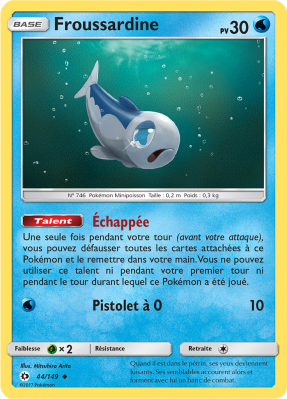 Carte Pokémon Froussardine 44/149 Peu commune Soleil et Lune (JCC)