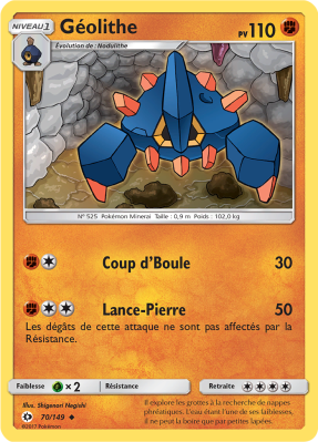 Carte Pokémon Géolithe 70/149 Peu commune Soleil et Lune (JCC)