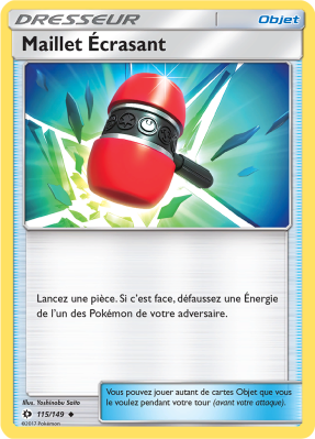 Carte Pokémon Maillet Écrasant 115/149 Peu commune Soleil et Lune (JCC)