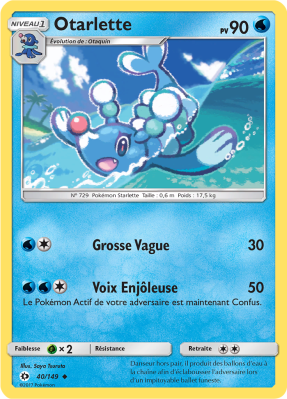 Carte Pokémon Otarlette 40/149 Peu commune Soleil et Lune (JCC)