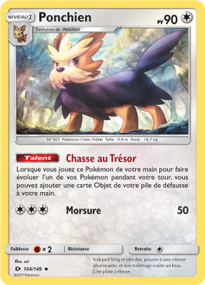 Carte Pokémon Ponchien 104/149 Peu commune Soleil et Lune (JCC)