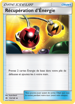 Carte Pokémon Récupération d'Énergie 116/149 Peu commune Soleil et Lune (JCC)