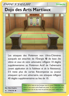 Carte Pokémon Dojo des Arts Martiaux 179/214 Peu commune Alliance Infaillible