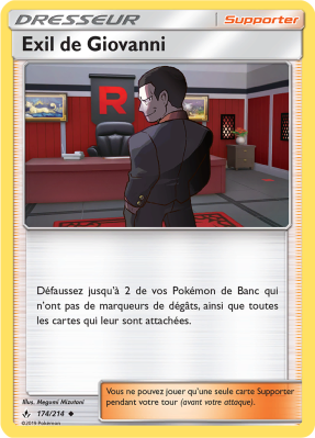 Carte Pokémon Exil de Giovanni 174/214 Peu commune Alliance Infaillible