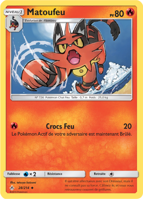 Carte Pokémon Matoufeu 28/214 Peu commune Alliance Infaillible