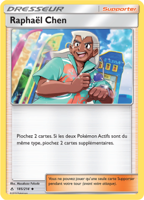Carte Pokémon Raphaël Chen 185/214 Peu commune Alliance Infaillible