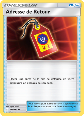 Carte Pokémon Adresse de Retour 153/181 Peu commune Duo de Choc