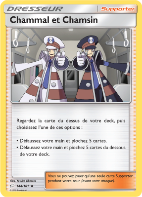 Carte Pokémon Chammal et Chamsin 144/181 Peu commune Duo de Choc