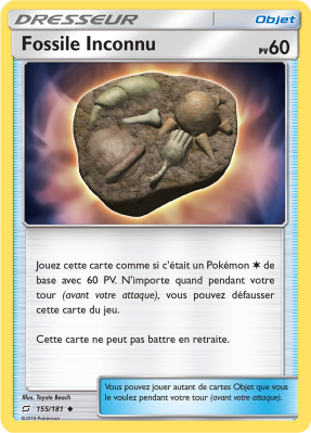 Carte Pokémon Fossile Inconnu 155/181 Peu commune Duo de Choc