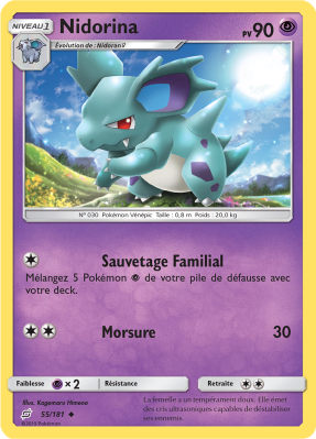 Carte Pokémon Nidorina 55/181 Peu commune Duo de Choc