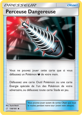 Carte Pokémon Perceuse Dangereuse 138/181 Peu commune Duo de Choc