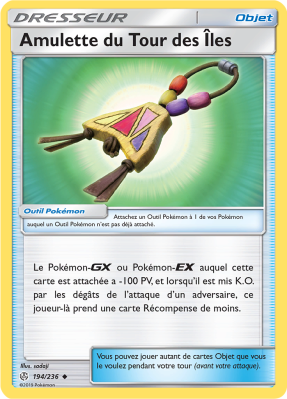 Carte Pokémon Amulette du Tour des Îles 194/236 Peu commune Éclipse Cosmique