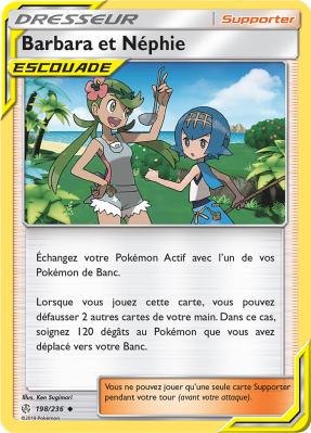 Carte Pokémon Barbara et Néphie 198/236 Peu commune Éclipse Cosmique
