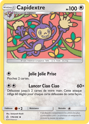 Carte Pokémon Capidextre 170/236 Peu commune Éclipse Cosmique