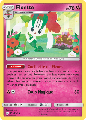 Carte Pokémon Floette 151/236 Peu commune Éclipse Cosmique