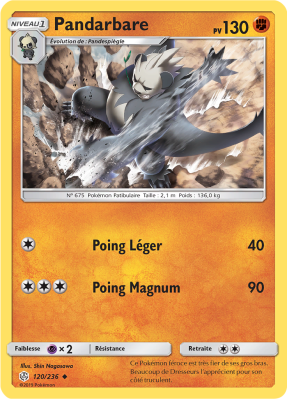 Carte Pokémon Pandarbare 120/236 Peu commune Éclipse Cosmique