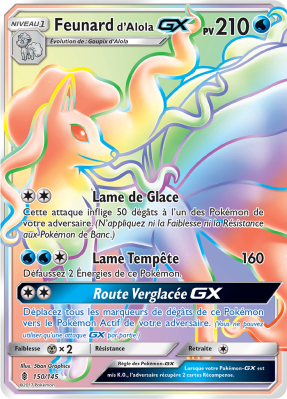 Carte Pokémon Feunard d'Alola-GX 150/145 Rainbow Gardiens Ascendants