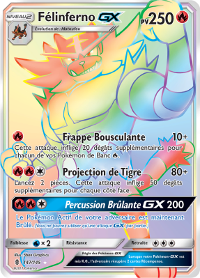 Carte Pokémon Félinferno-GX 147/145 Rainbow Gardiens Ascendants
