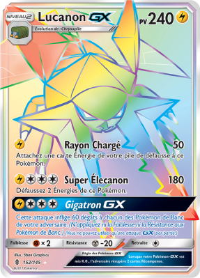 Carte Pokémon Lucanon-GX 152/145 Rainbow Gardiens Ascendants