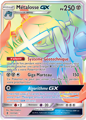 Carte Pokémon Métalosse-GX 157/145 Rainbow Gardiens Ascendants