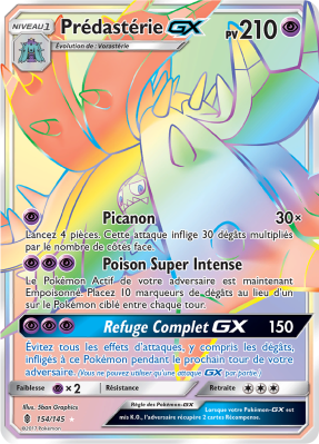 Carte Pokémon Prédastérie-GX 154/145 Rainbow Gardiens Ascendants