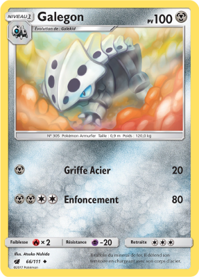 Carte Pokémon Galegon 66/111 Peu commune Invasion Carmin