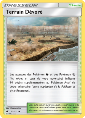 Carte Pokémon Terrain Dévoré 93/111 Peu commune Invasion Carmin