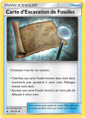 Carte Pokémon Carte d'Excavation de Fossiles 107/131 Peu commune Lumière Interdite