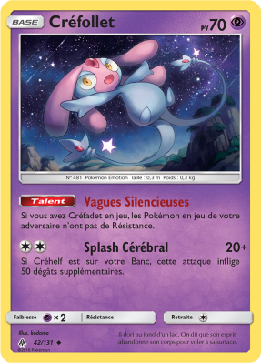 Carte Pokémon Créfollet 42/131 Peu commune Lumière Interdite