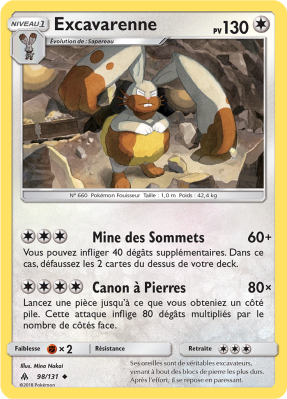 Carte Pokémon Excavarenne 98/131 Peu commune Lumière Interdite
