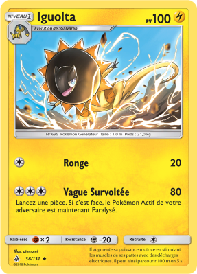 Carte Pokémon Iguolta 38/131 Peu commune Lumière Interdite
