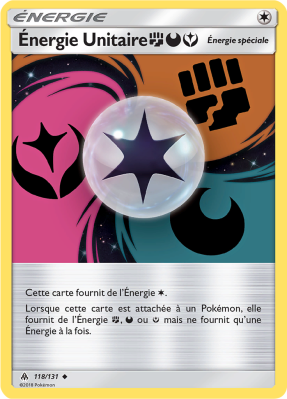 Carte Pokémon Énergie Unitaire Combat Obscurité Fée 118/131 Peu commune Lumière Interdite