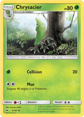 Carte Pokémon Chrysacier 2/147 Peu commune Ombres Ardentes