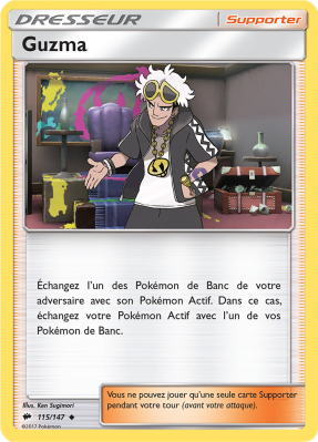 Carte Pokémon Guzma 115/147 Peu commune Ombres Ardentes
