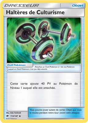 Carte Pokémon Haltères de Culturisme 113/147 Peu commune Ombres Ardentes